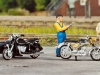 Echte Motorrad-Klassiker der siebziger Jahre bietet Noch in H0 an: BMW R60 mit Beiwagen und Zündapp KS 50 (sowie Kreidler Florett RS); Foto: RZ